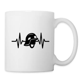 Battement de cœur des pompiers - Mug blanc - blanc - Droite