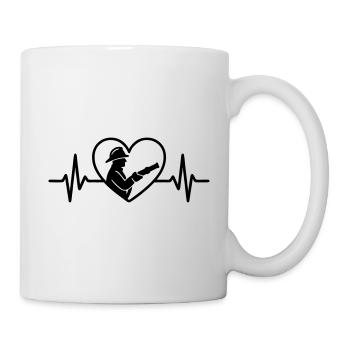 Fire Brigade Fire Helmet Heart - Mug - white - Right