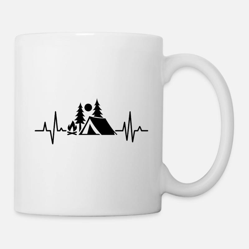 Battement de cœur lors d’une soirée camping - Mug blanc - blanc