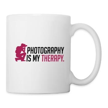 Photography is my therapy - Mug - white - Right