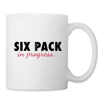 SIX PACK in progress - Funny Workout Motivation - Tasse - Weiß - Rechts