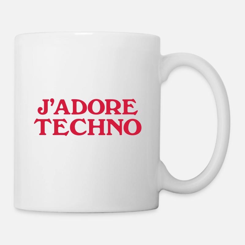 J'adore Techno - Tasse - Weiß