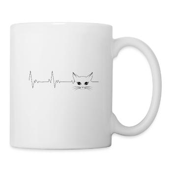 Puls, Herzschlag für Katzen - Tasse - Weiß - Rechts
