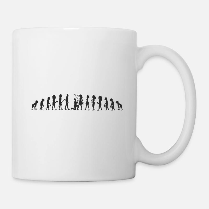 Heiratsantrag Evolutions Shirt - Tasse - Weiß
