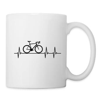 Road Bike Bicycle Heartbeat Heartbeat Pulse Black - Mug - white - Right