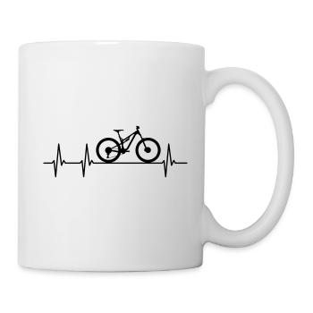 Mountain Bike Bicycle Heartbeat Heartbeat Pulse - Mug - white - Right