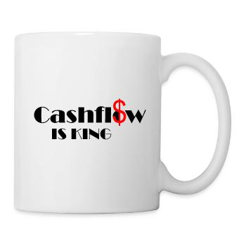 Cashflow IS KING Frugalists - RICHER LIFE RENT - Mug - white - Right