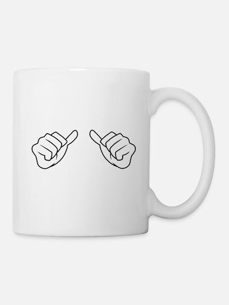 Daumen - Tasse - Weiß