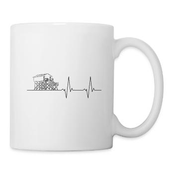 Pulse line pile construction without text black - Mug - white - Right