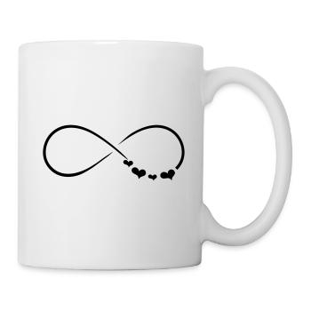 Infinite symbol with hearts - Mug - white - Right
