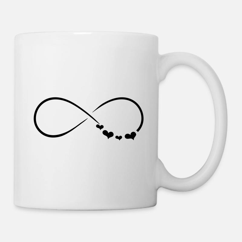 Symbole infini avec des cœurs - Mug blanc - blanc