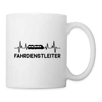 Fahrdienstleiter Zug Eisenbahn Herzschlag - Tasse - Weiß - Rechts