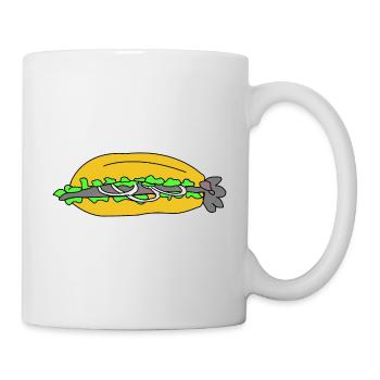 Fischbrötchen ohne Spruch - Tasse - Weiß - Rechts