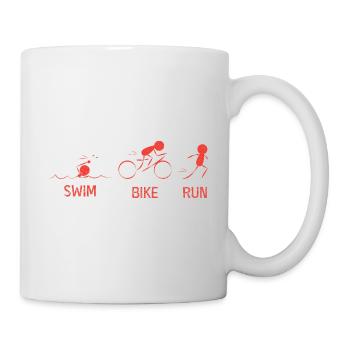 Swim Bike Run. Schwimmer Gift - Tasse - Weiß - Rechts