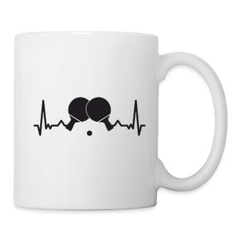 Herzschlag Tischtennisschläger EKG Ping Pong - Tasse - Weiß - Rechts