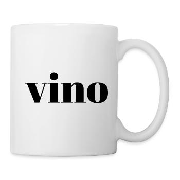 Vino – Eleganter Weinliebhaber Wortdesign - Tasse - Weiß - Rechts