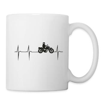 mon cœur bat pour la moto - Mug blanc - blanc - Droite