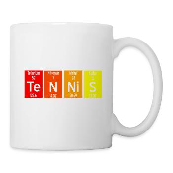Te-N-Ni-S Retro Table Of Elements Tennis T-Shirt - Tasse - Weiß - Rechts