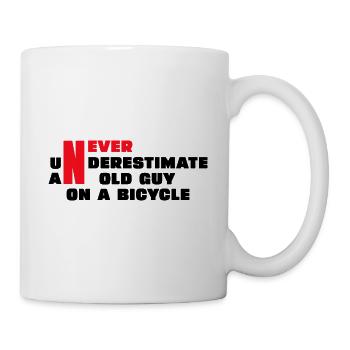 Never Underestimate The Old Guy On A Bicycle - Mug - white - Right