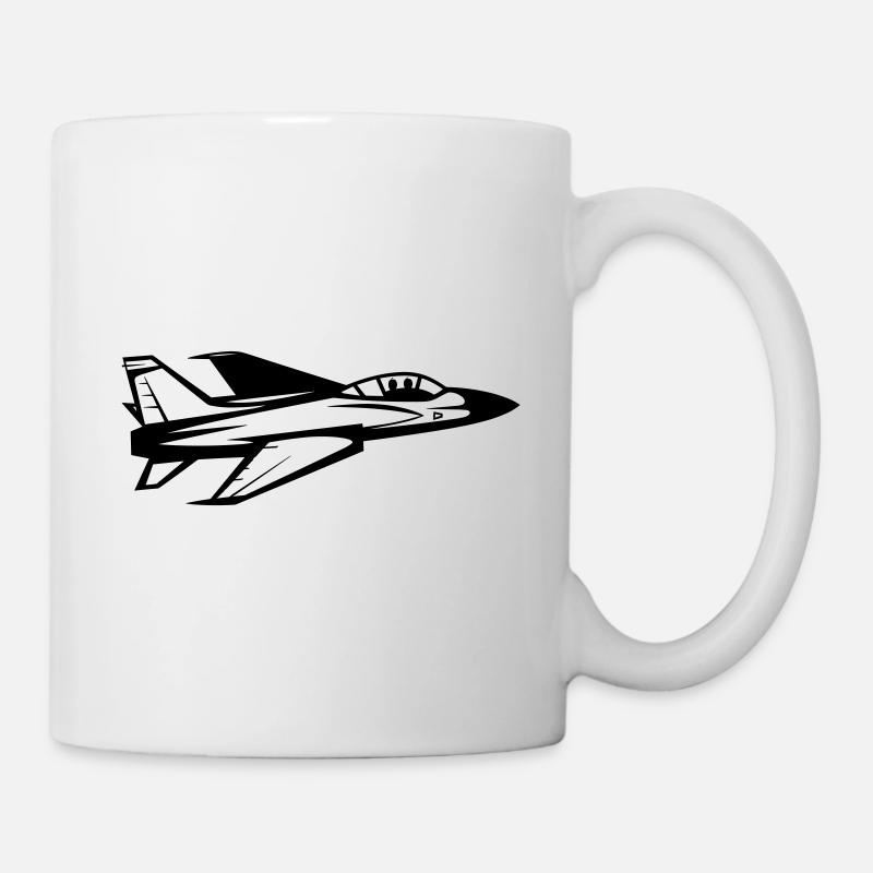 Avion de chasse - Mug blanc - blanc