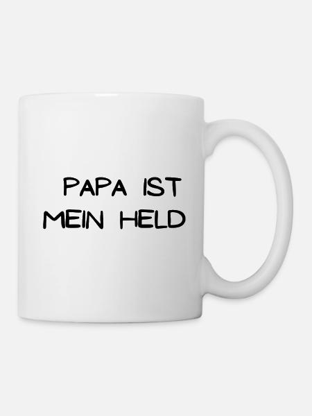 Papa ist mein Held - Tasse - Weiß