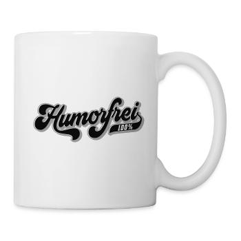100% humorfrei | Farben änderbar - Tasse - Weiß - Rechts