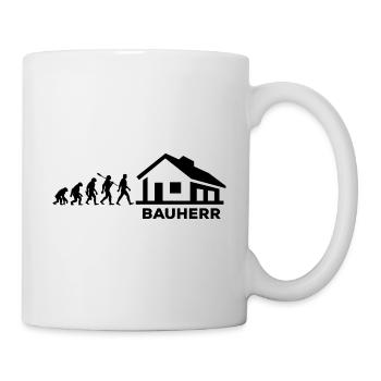 Evolution - Bauherr - Haus - bauen - EFH - Tasse - Weiß - Rechts