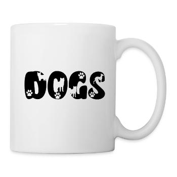 Funny Dogs in Letters lustige Hunde in Buchstaben - Tasse - Weiß - Rechts