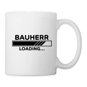 Bauherr Spruch Hausbau Richtfest Bauherr Geschenk - Tasse - Weiß - Rechts