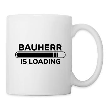 Bauherr Spruch Hausbau Richtfest Bauherr Geschenk - Tasse - Weiß - Rechts