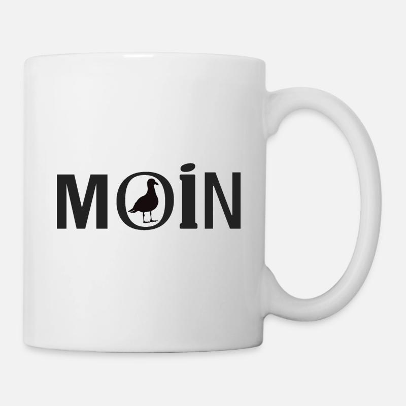 Moin mit der Möwe Nordsee Ostsee - Tasse - Weiß