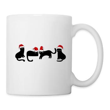 black cat in christmas - Mug - white - Right