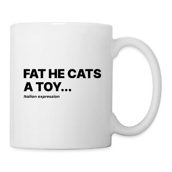 Fat He Cats A Toy - Mug blanc - blanc - Droite
