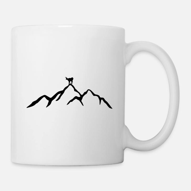 Berg mit Gams - Tasse - Weiß