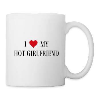 Valentinstag I love my hot girlfriend - Tasse - Weiß - Rechts