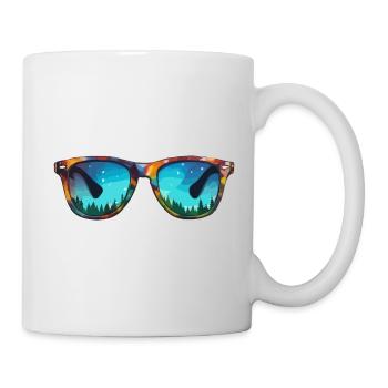 Sonnenbrille / Reflektion / Wald / Spiegelung - Tasse - Weiß - Rechts