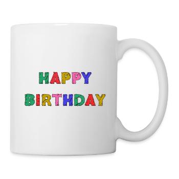 JAHRESTAG. ALLES GUTE ZUM GEBURTSTAG. ALLES GUTE ZUM GEBURTSTAG. - Tasse - Weiß - Rechts