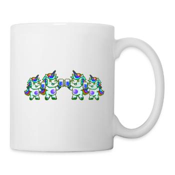 Licorne équipe filles bière fête célébrer coloré - Mug blanc - blanc - Droite