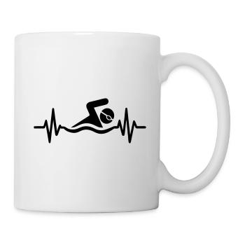 Schwimmen Herzschlag - Tasse - Weiß - Rechts