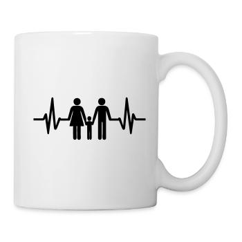 Battement Cœur Famille Papa Maman - Mug blanc - blanc - Droite