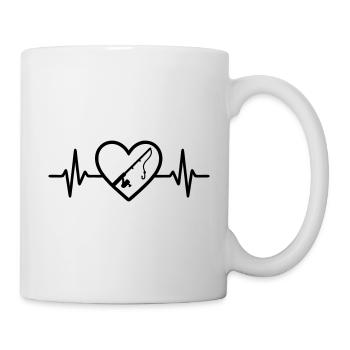 Angeln Fischer Herz - Tasse - Weiß - Rechts