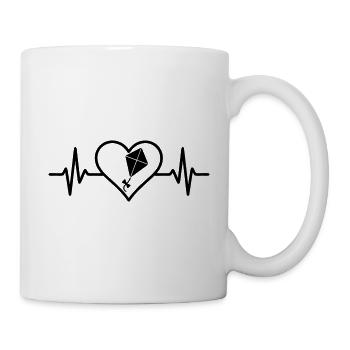 Herz Drachen Sport Luft - Tasse - Weiß - Rechts
