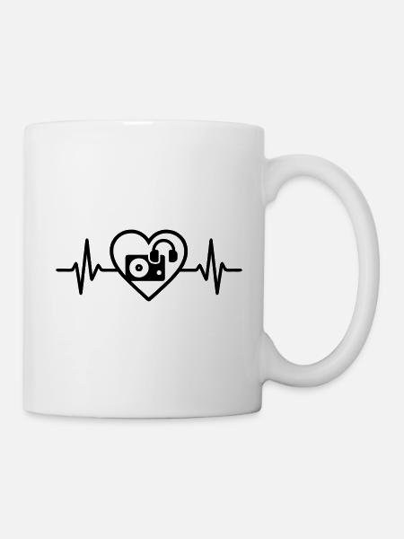 Herz DJ Turntable Headphones - Mug - white