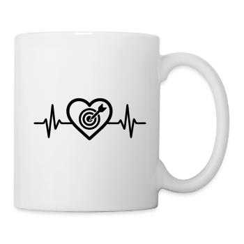 Herz Darts Zielscheibe - Tasse - Weiß - Rechts