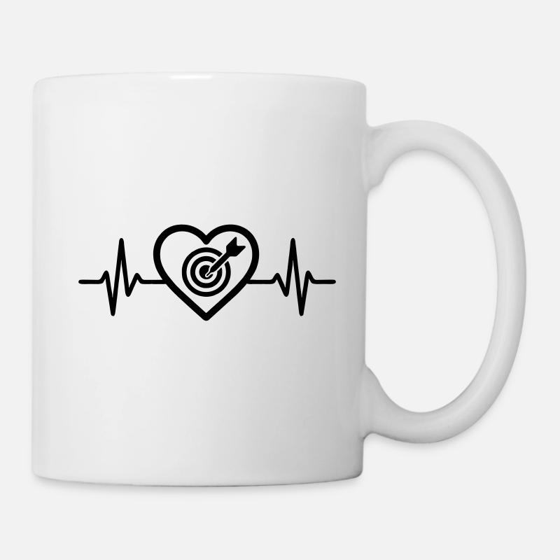 Herz Darts Zielscheibe - Tasse - Weiß