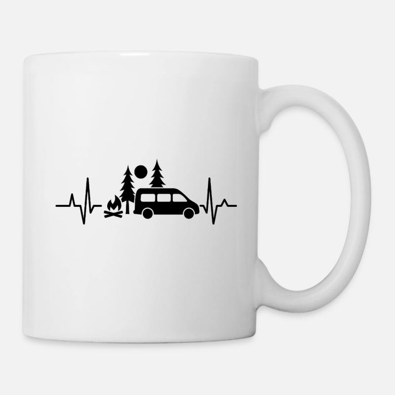Heartbeat Vanlife Silhouette - Mug blanc - blanc