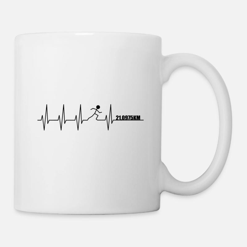 Heeartbeat Runner Semi Marathon / Semi Marathon - Mug blanc - blanc
