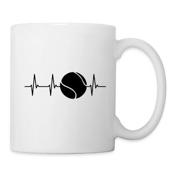 Herzschlag Tennis Tennisball Puls Heartbeat - Tasse - Weiß - Rechts