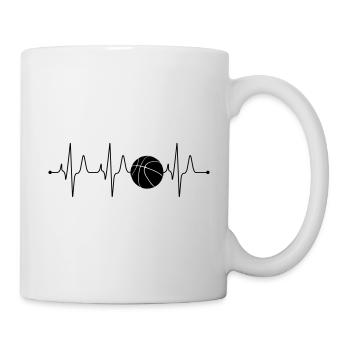 Basketball heartbeat frequency pulse ECG gift - Mug - white - Right