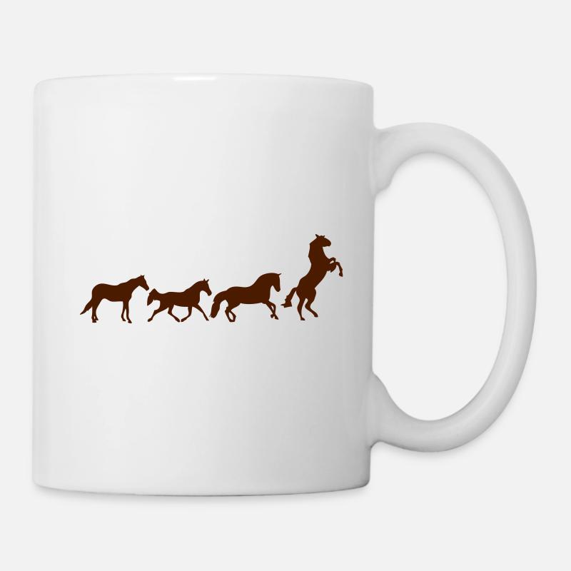 animation cheval chevaux - Mug blanc - blanc